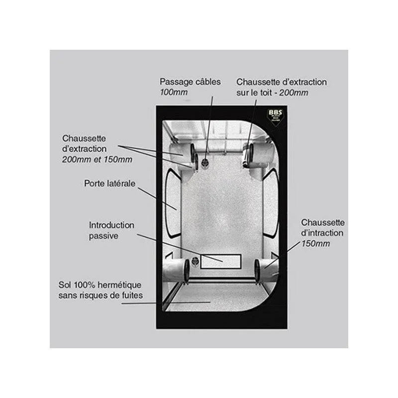 Aretustelk BlackBox Silver 120x120x200cm