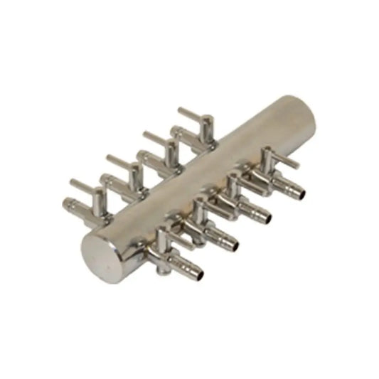 Jakotukki 8-ulostulolla | Ilmanjakaja 4/6 mm  – ruostumaton teräs