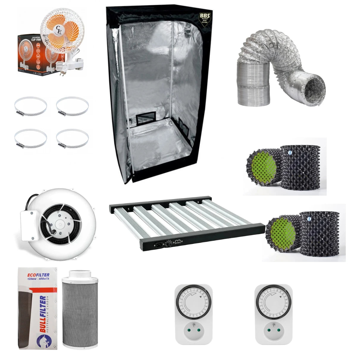 Kasvatuspaketti 4x Air-Pot + Kasvatusteltta 90cm + 360W LED-kasvivalo