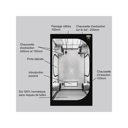 Aretustelk BlackBox Silver 120x120x200cm