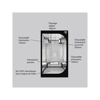 Kasvatusteltta | Kasviteltta BlackBox Silver - BBS V2 - 60x60x160cm - Cropper